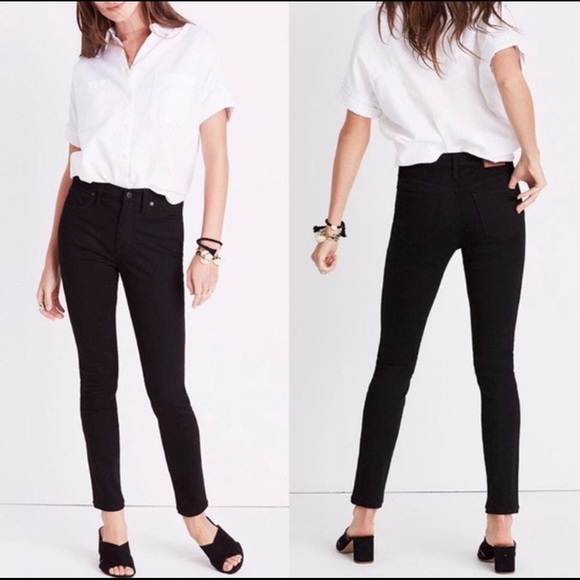 Madewell 9" High Rise Skinny Jeans Black J6547 Size 26 - Picture 1 of 7